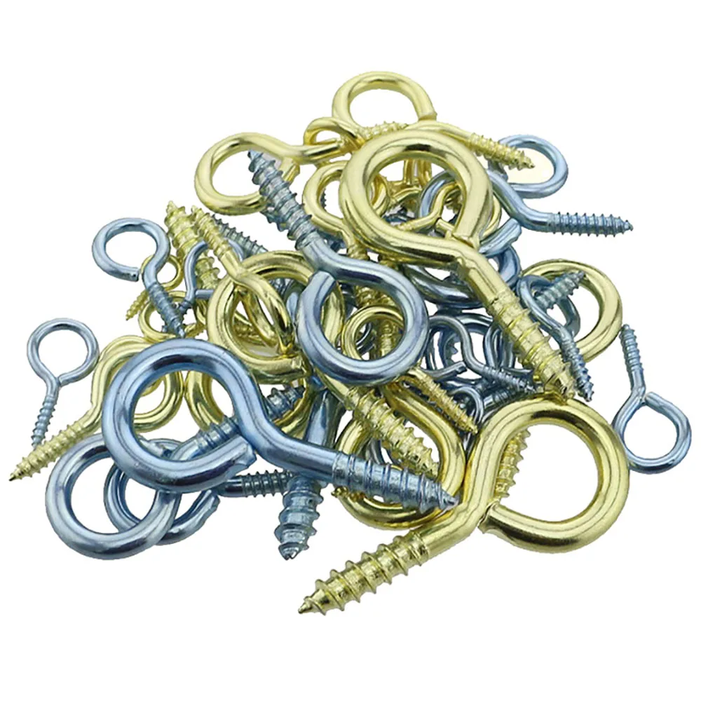 Zinc Plated Carbon Steel Wood Self-Tapping Screw Sheep Eye Screws Hooking Bolts For Wood Securing 1# - 16# Hardware Fasteners