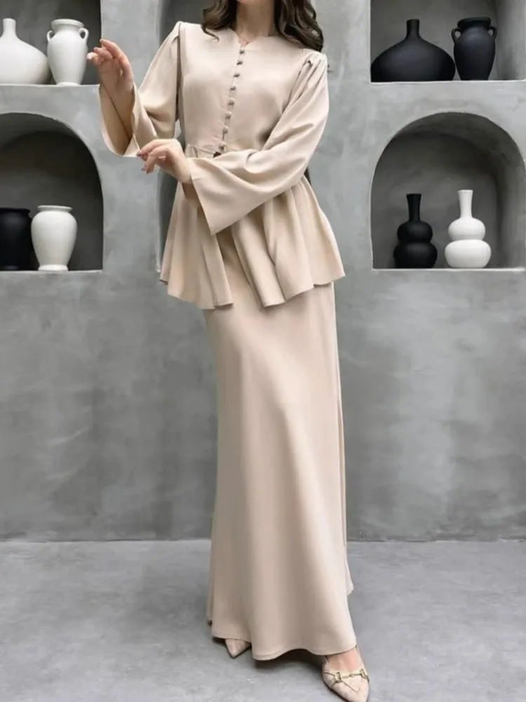 

Осень-зима, элегантный темпераментный кардиган с длинными рукавами, однотонный топ, тонкая юбка, комплект из двух предметов, женский комплект с юбкой с высокой талией