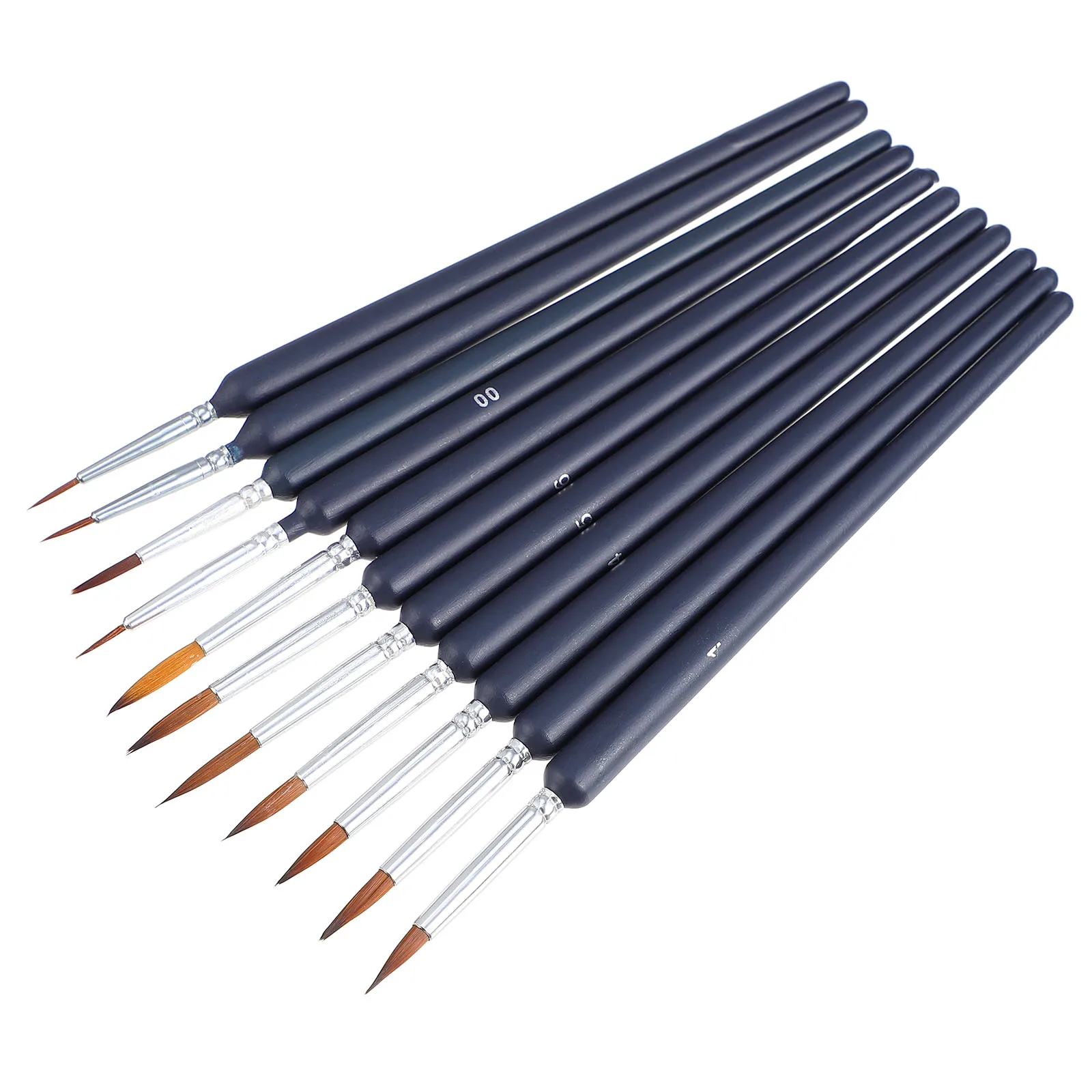 

11 Pcs Fine Paint Brush Artist Watercolor Oil Painting Brush for Drawing Hook Line Pen Wood Beginners