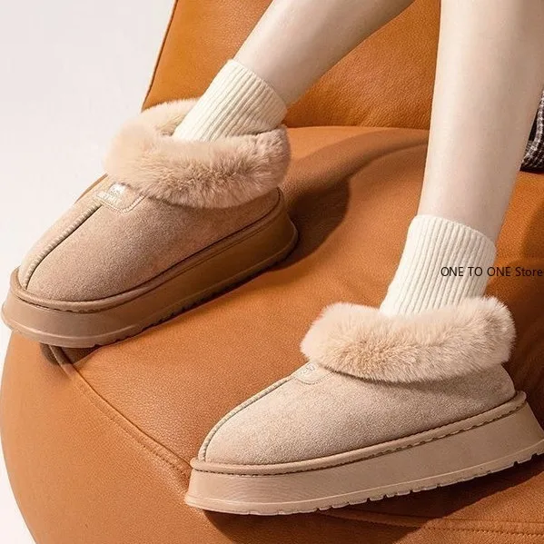 

Couple's Luxury Comfortable Warm Fleece Lined Winter Slippers - Elegant, Warm, and Comfortable Thick Sole Indoor Boots Wholesale