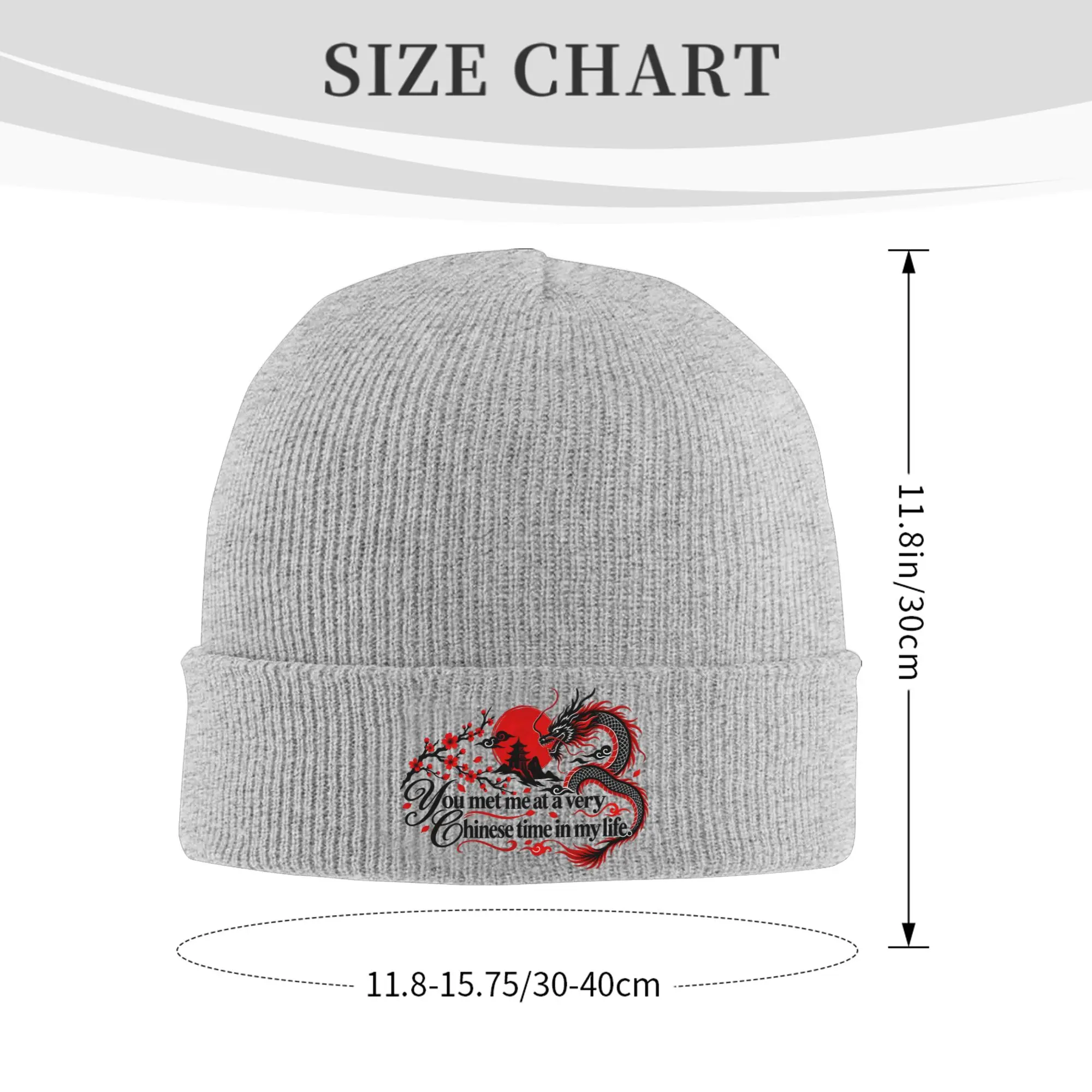 You Met Me At A Very Chinese Time In My Life Knitted Caps for Women Men Beanie Autumn Winter Hats Acrylic  Warm Caps