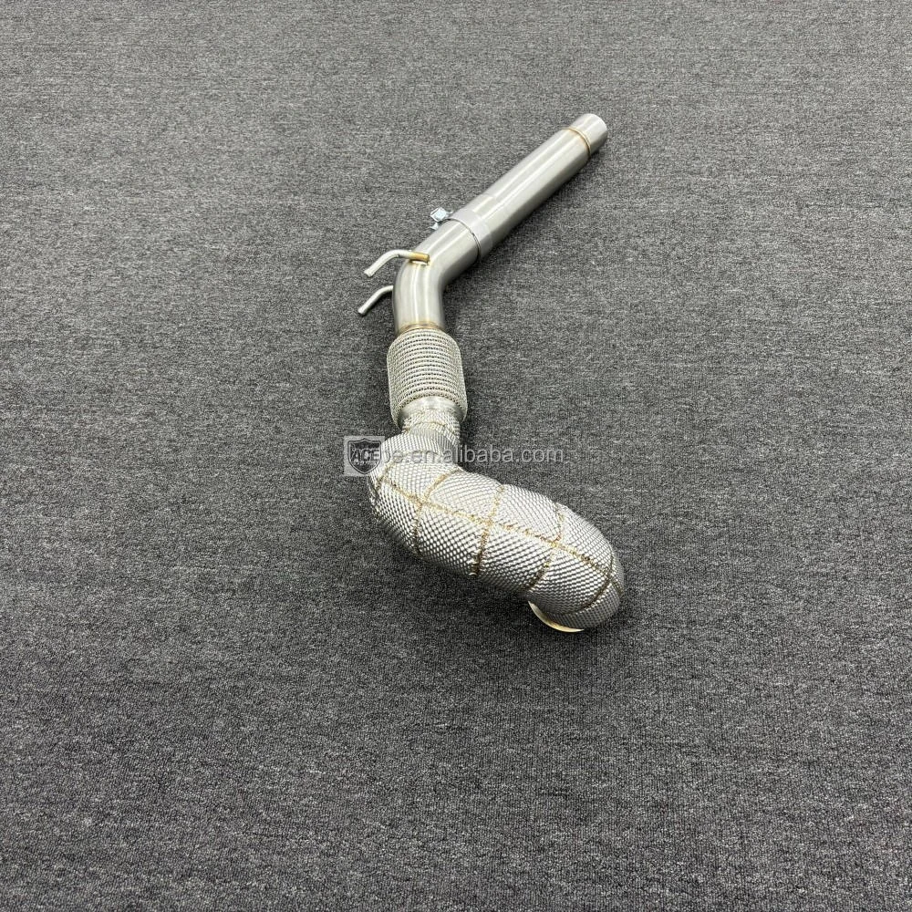 Edelstahl 304 Gerades Fallrohr für VW Golf 7/7.5 MK7/MK7.5 GTI 2013-2020 Gewellter Flexibler Auspuffkopf – Detail 5