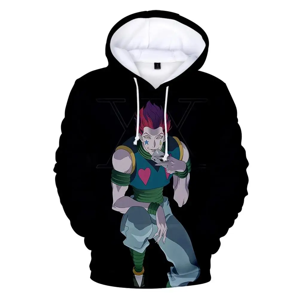 New The Newest 3D Hisoka Hoodies Sweatshirts Men Women Hoodie Fashion Autumn 3D Comic Hisoka Boys Girls Black+White Pullovers