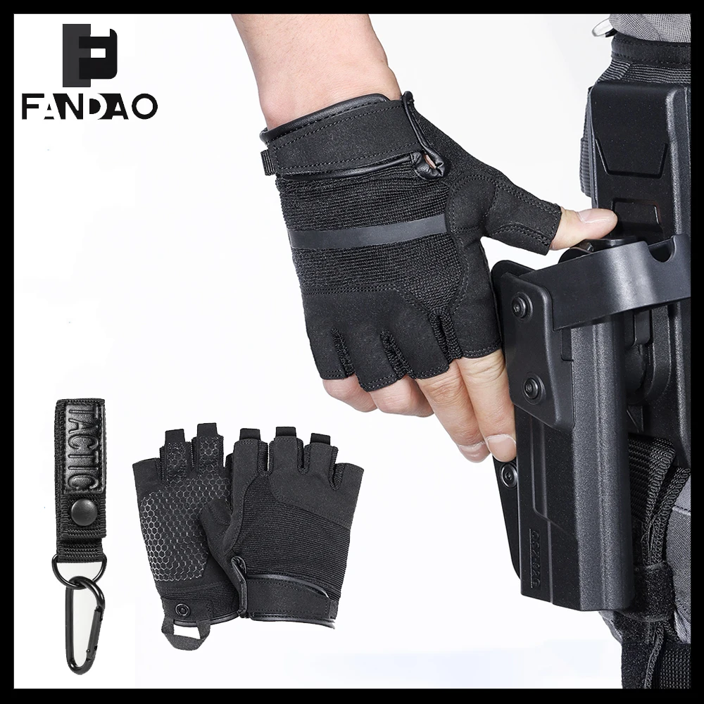 

Tactical Half-Finger Gloves Breathable Abrasion-Resistant Training Protective Fingerless Gloves With Anti-Slip Silicone Palm Pad