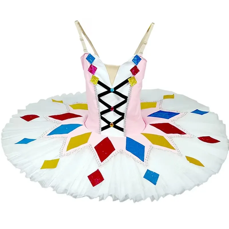 Schwarze Frauen Pfannkuchen Tutu Ballerina Platter Bühnenkostüm Tutu Röcke grün Erwachsene Professionelle Ballett Tutus Kostüm rosa