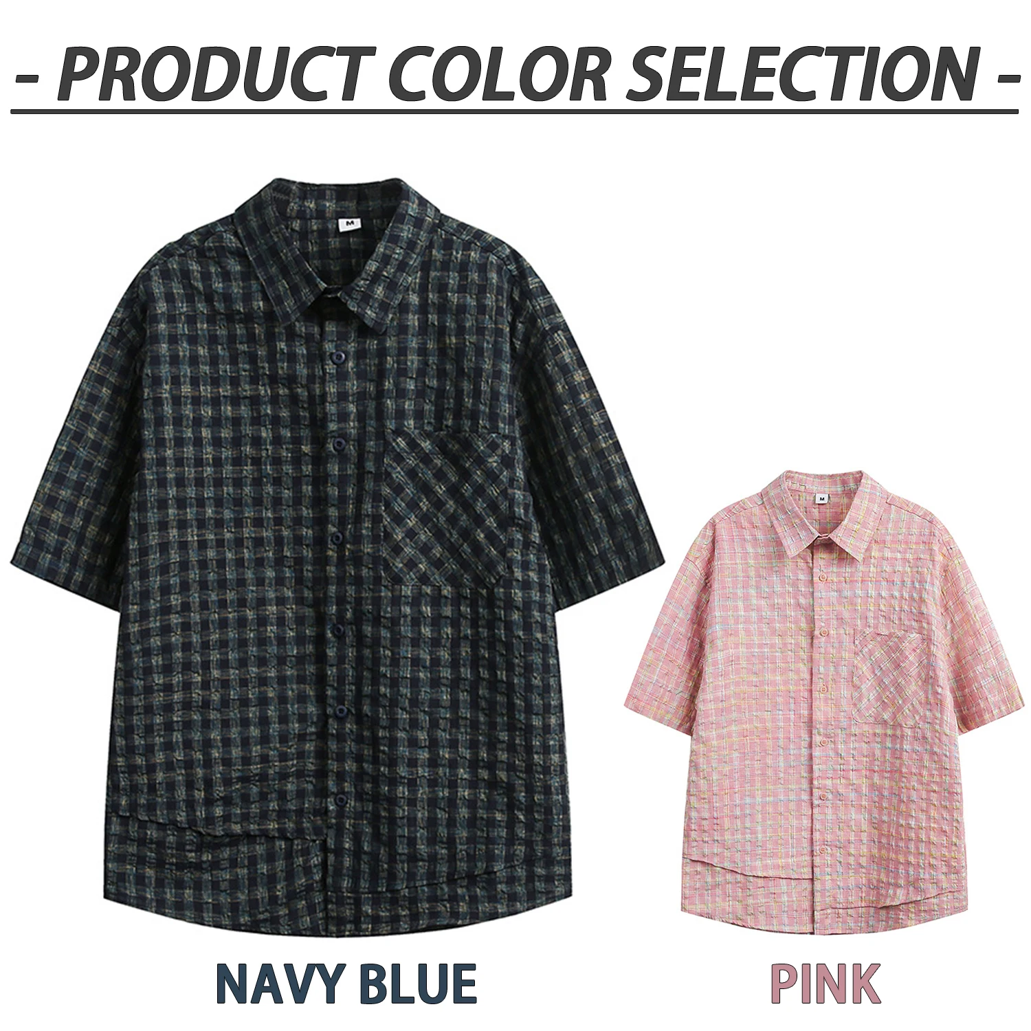 

Japan Fashion Retro Plaid Lapel Short Sleeve Shirts Men's 2025 Summer Thin All-Match Shirt Loose Casual Short Sleeve
