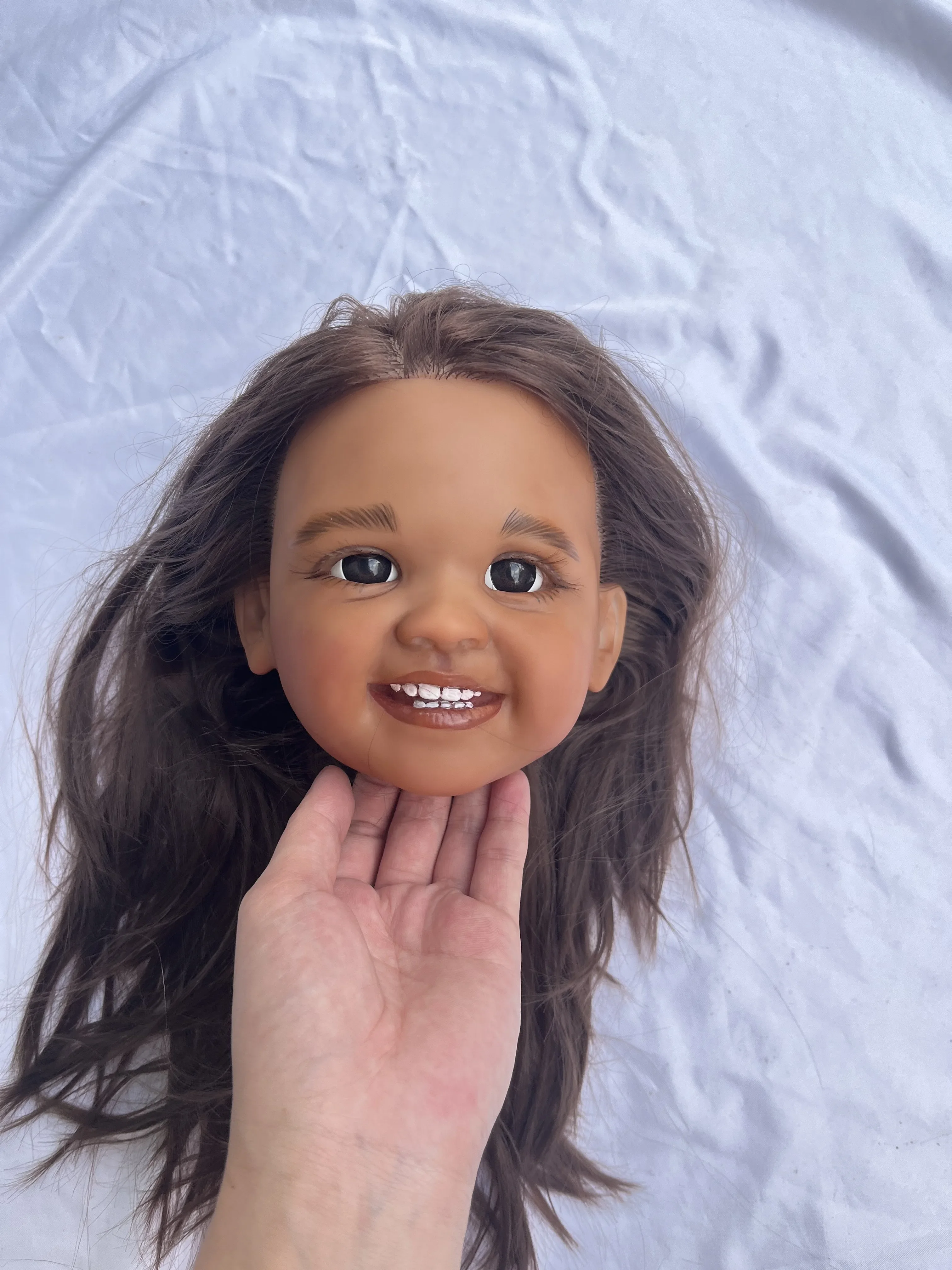 DLS dostosowane ograniczona dostawa Shanti 32 cale Reborn Baby ogromna dziewczyna wersja ciemnej skóry malowany zestaw DIY część prezent na nowy rok