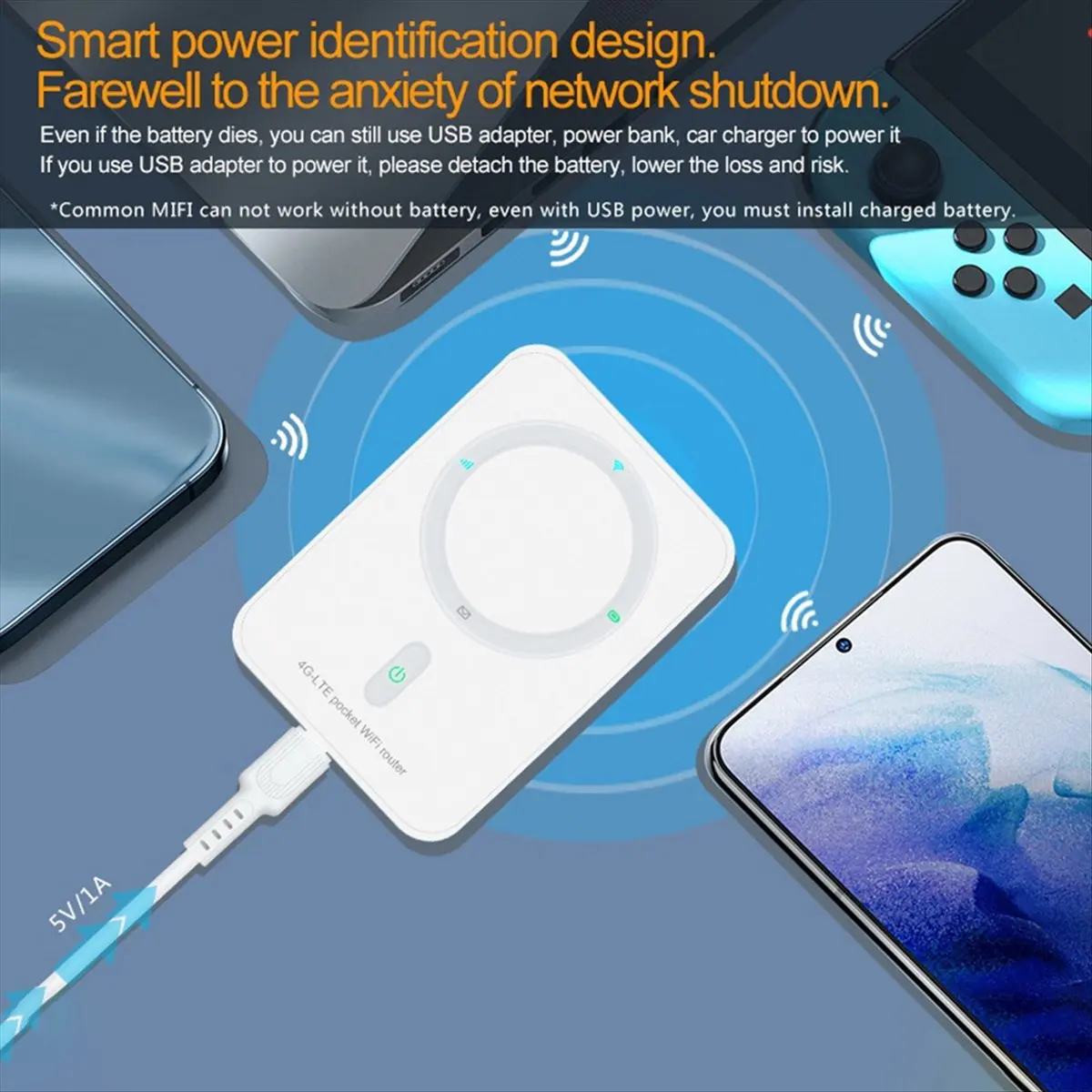 2026 جديد + 4G LTE راوتر 150Mbps موزع إنترنت واي فاي لاسلكي مودم محمول 1800mAh جيب موبايل راوتر مع ضوء المؤشر #3