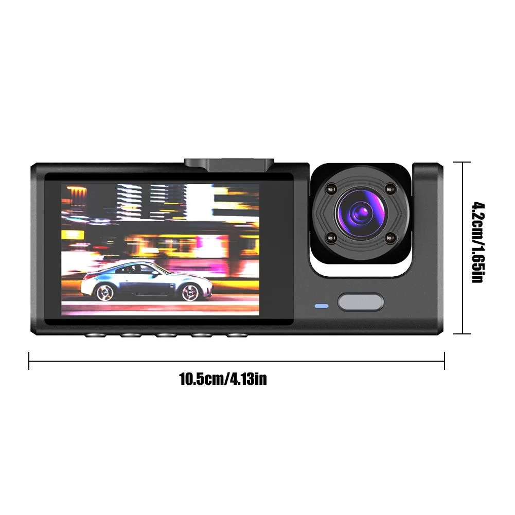 Car DVR HD 1080P 3 lens 360-degree adjustable car recorder recorder Video registry Car recorder camera