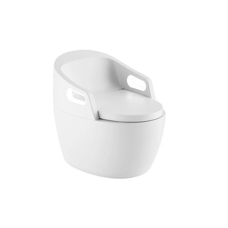 Smart Sensing Ceramic Toilet with Armrest White Smart Toilet for High End Hotel Family Ensuite Bathroom
