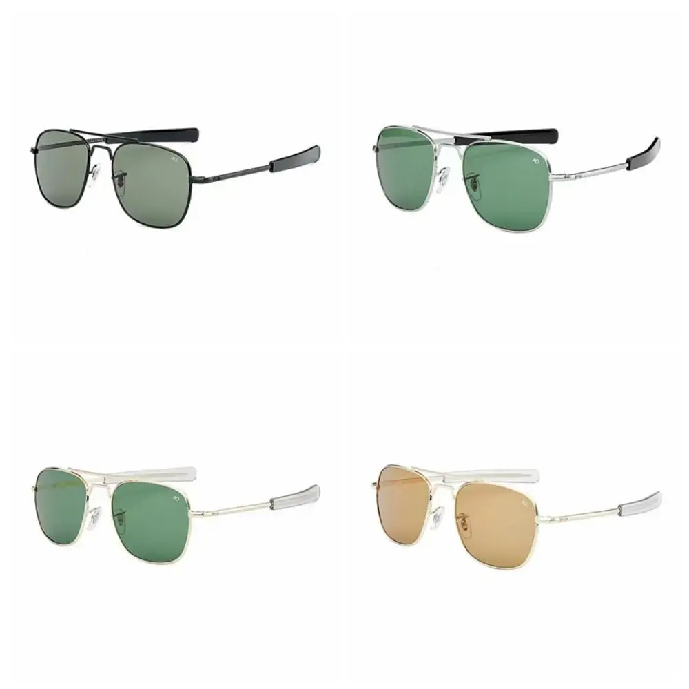 

Vintage Look AO Pilot Sunglasses Optical Glass Lens Retro Driving Shades Green Lens Male Design Fashion Accessory