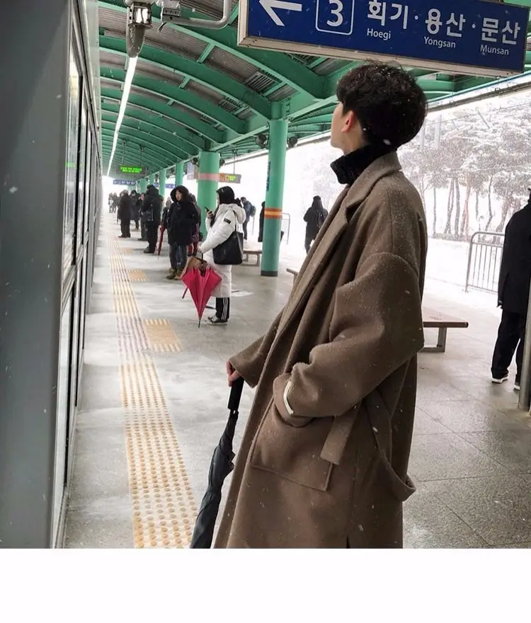 

Укороченное мужское пальто из шерстяной смеси с X-образным кроем на талии, зауженное, укороченное, утепленное