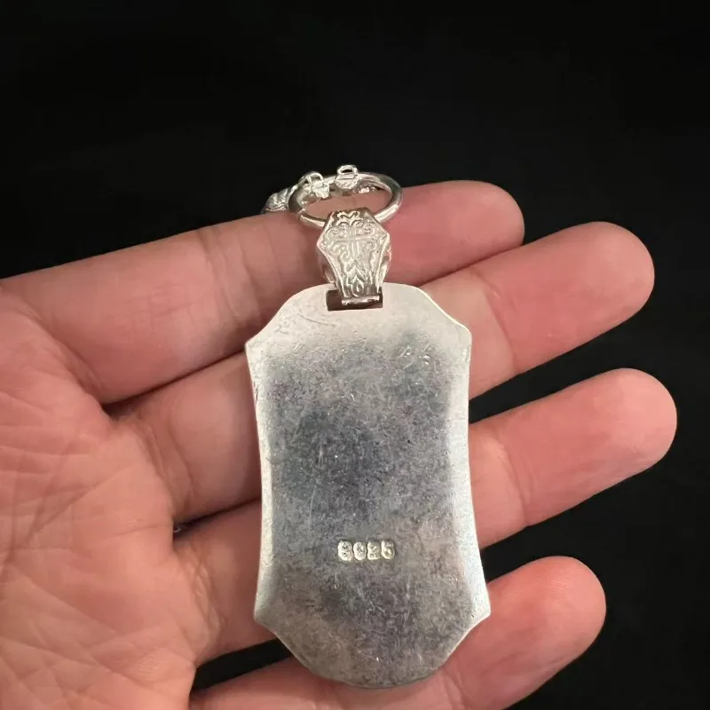 Rare Chinese Miao Tibetan Silver Zodiac Lion Pendant Necklace, Handmade Noble Sweater Chain Gift for Men Women
