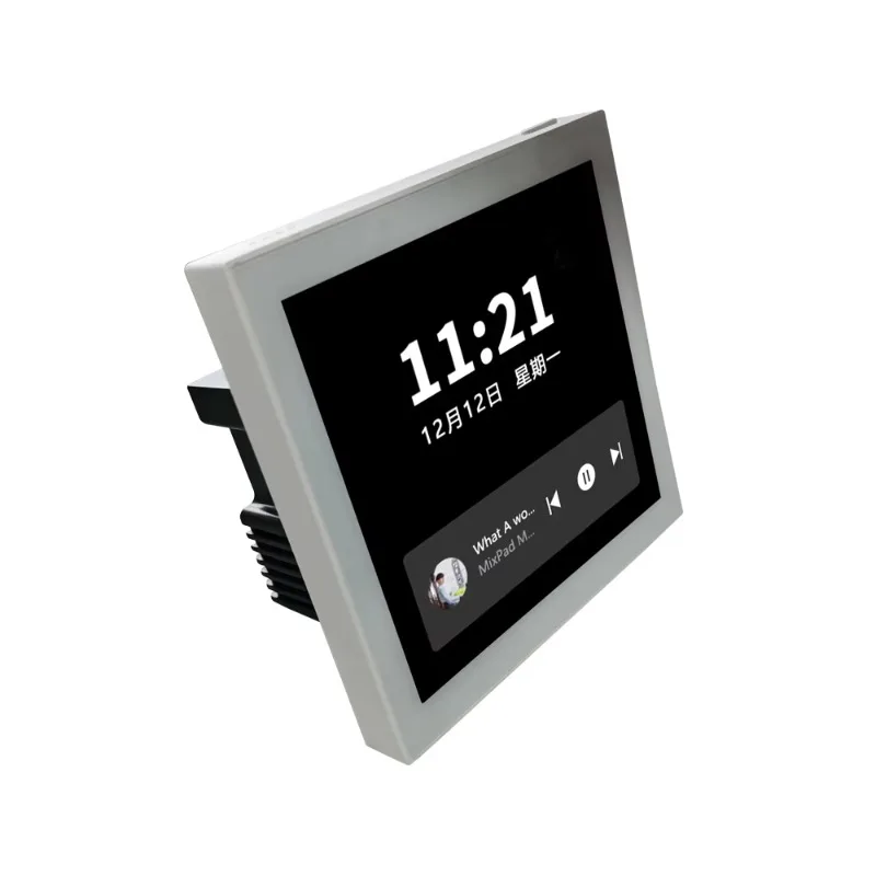 4-Inch Touch Screen Background Music Player,Touch Screen Smart Wall Switch Panel WIFI Bluetooth Home Theater in Wall Amplifier