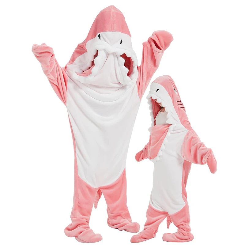 Unisex Child Male Shark Blanket Onesie Flannel Animal Hoodie Female Adult Dinosaur Sleeping Bag Green Dinosaur Halloween Costume