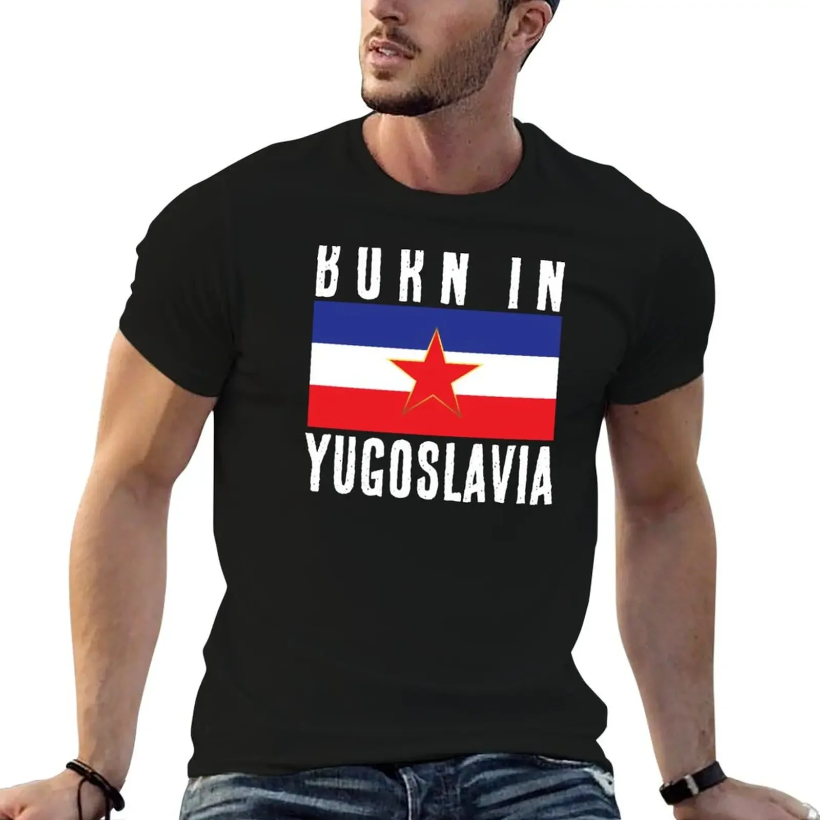 Born In Ex Yugoslavia Jugoslavija SFRJ Grb Zastava T-Shirt tops anime figures man t shirt men clothings