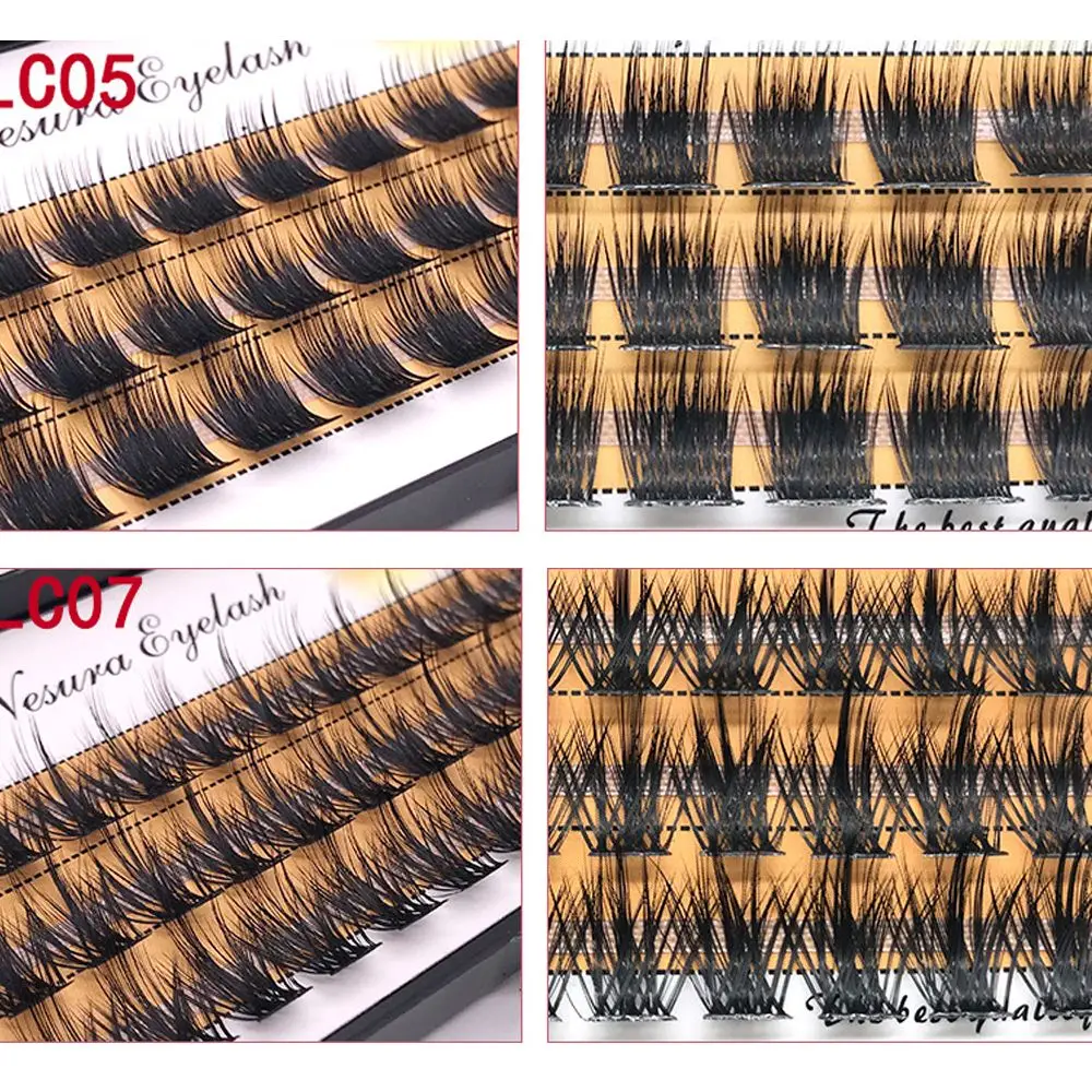 Herramientas de maquillaje para ojos, mechones suaves, pestañas individuales, pelo de visón 3D, pestañas segmentadas, esponjosas y naturales