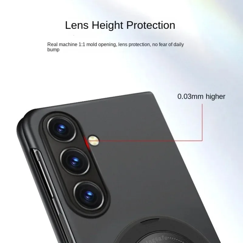 حافظة هاتف بحلقة معدنية قابلة للدوران من Busine لهاتف سامسونج جالاكسي Z Fold 7 6 5 4 3 غطاء حماية مضاد للخدش