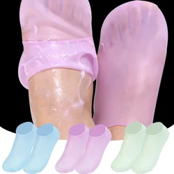 Chaussettes respirantes en silicone pour les pieds secs et craquelés, gel hydratant protecteur, massage spa doux, outils de soins des pieds