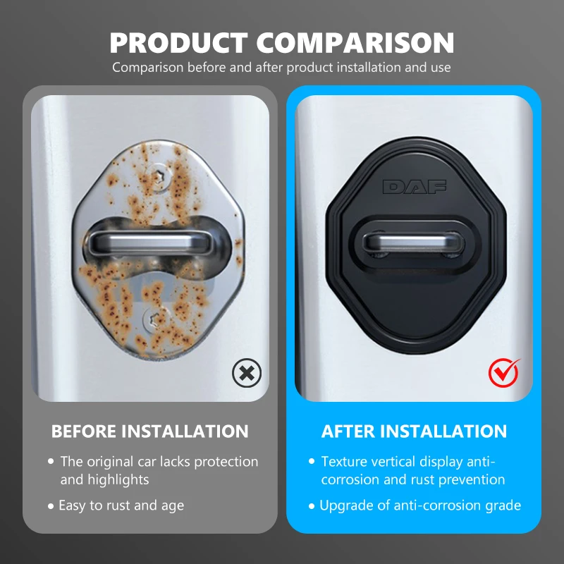 Universal Car Silicone Door Lock Anti-Collision Cover Accessories For DAF XF 95 105 CF LF VAN view 2