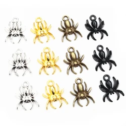 17x14mm 20pcs Bronze Gold Antique Silver Plated Black Spider Handmade Charms Pendant:DIY for bracelet necklace