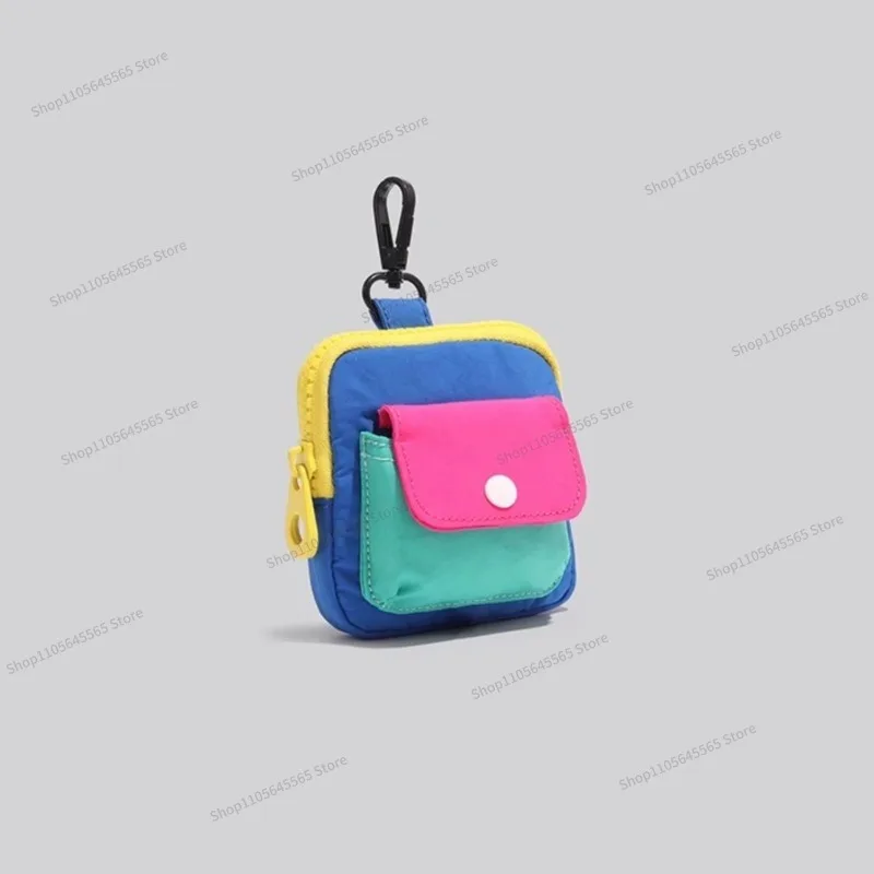 For 2025 New Niche Zero Wallet, Portable, Compact, Color Blocking Small Card Bag, Zipper Headphone Bag
