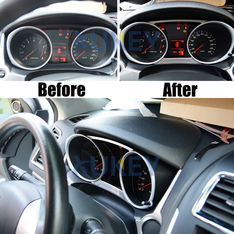 For Mitsubishi ASX Outlander Sport RVR 2011 2012 2013 2014 2015 Chrome Instrument Gauge Panel Cover Dashboard Trim Garnish Strip