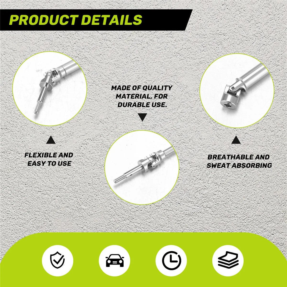 

Stainless Steel Front Axle Shaft and Rear Drive Shaft for 1/10 Traxxas 2WD Slash Stampede Rustler F-150 Upgrade Parts Rich