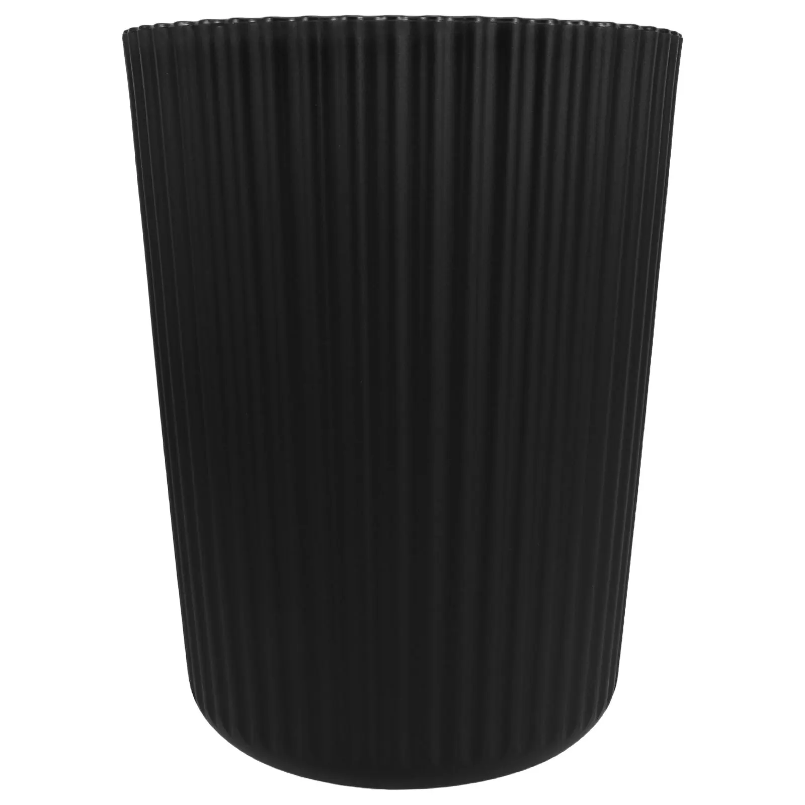 

Plastic Trash Can Black Round Waste Bin For Kitchen Bathroom Office Indoor Garbage Storage Basket Small Container