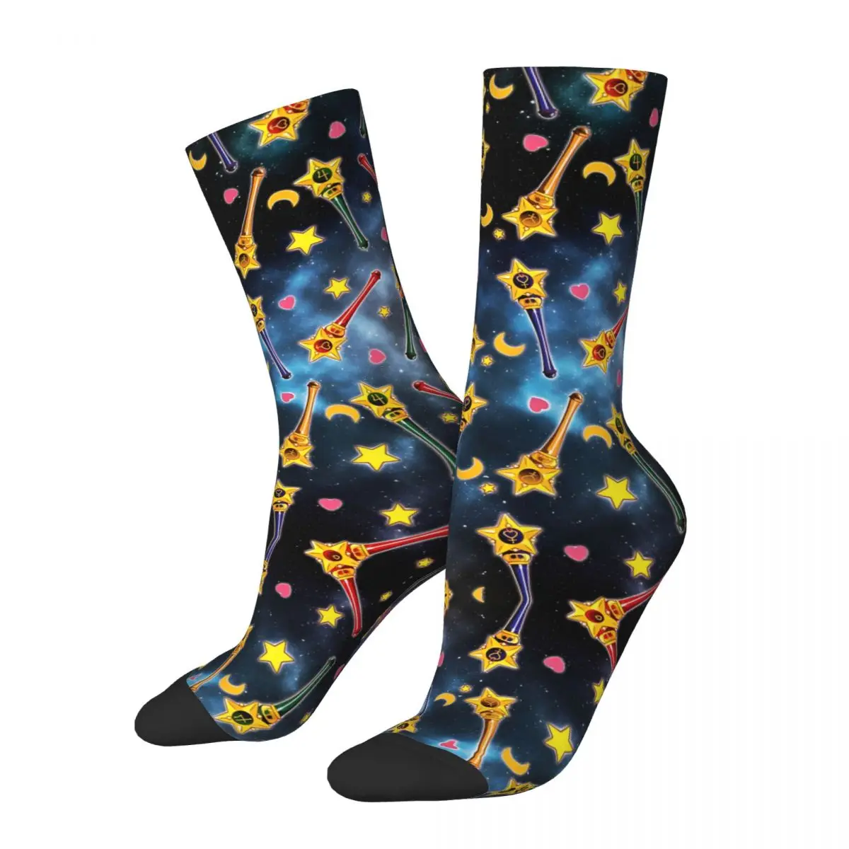 Hip Hop Retro Inner Senshi In SPACE Crazy Men's Socks Unisex S-Sailor Moon Pattern Printed Novelty Happy Crew Sock Boys Gift