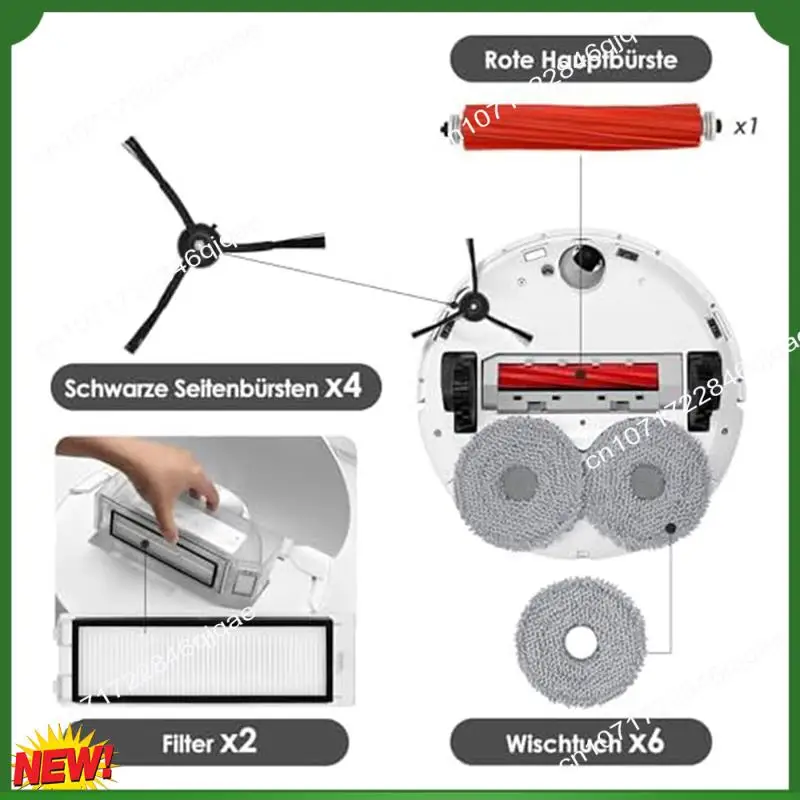 

A48I Accessory Set For Roborock Q Revo Robot Vacuum Cleaner, Dust Bags, Main Roller Brush,Side Brushes, Filters, Mop Wipes