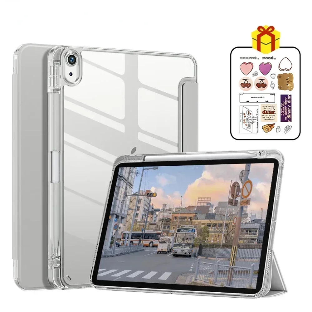 Hülle für iPad 7. 8. 9. 10,2 Abdeckung transparent mit Stift halter Tablet Hülle für iPad Air 4 5 10,9 5. 6. 9,7 Pro 12,9 Funda