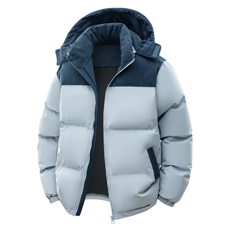 2026 Coat Men Winter Men's Hooded Cotton Jacket Thickeneded and Warm Winter Windproof Simple and Versatile for Work Clothing