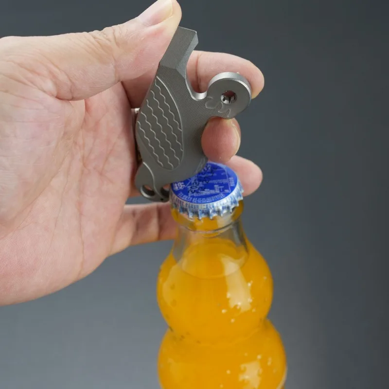Titanium Alloy EDC Pry Bar Multifunctional Mini Crowbar Portable Bottle Opener  Pocket Tool Outdoor Camping Survival Gadget