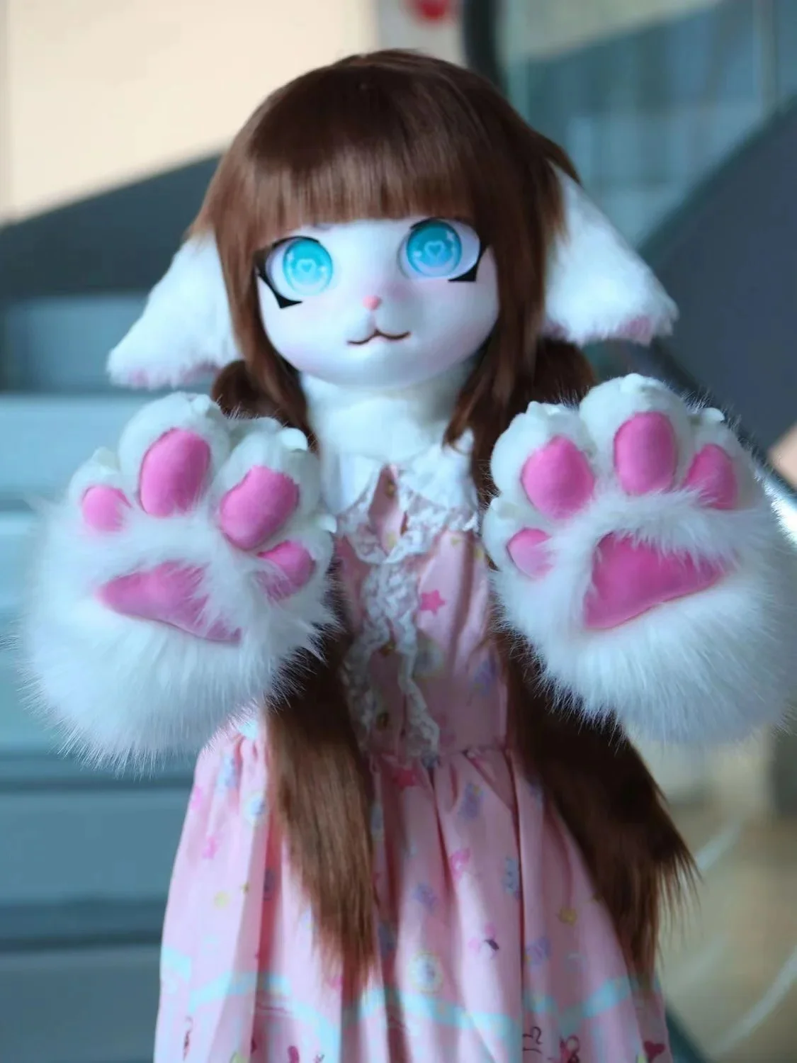 Costumes de cosplay animaux à fourrure, ensembles de sauna mignons, fursuit, kigurumi, beurre de Rubbit, chat, 303