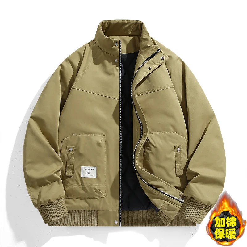 2024 New Winter Stand Collar Outdoor Jacket for Men, Thick Cotton-Padded Loose Plus Size Coat