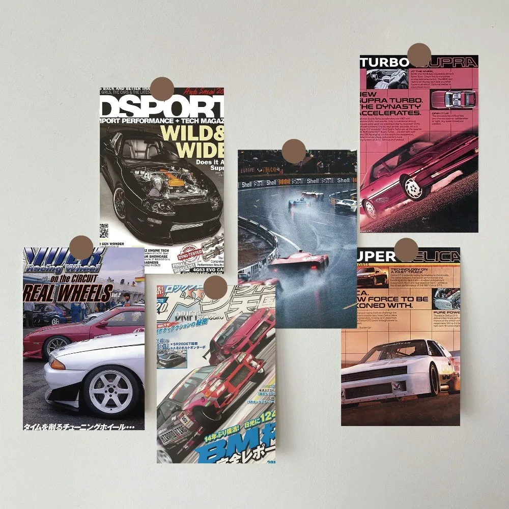 

Retro Racing Card Comic Car Poster Postcard Bedroom Dormitory Wall Decoration Background Wall Sticker