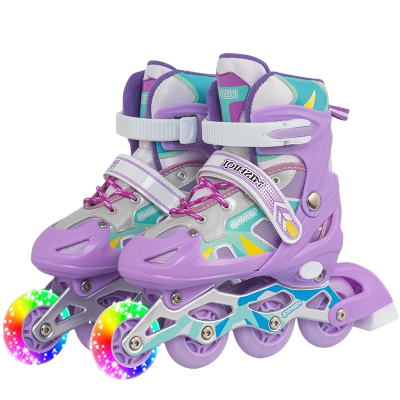 Children's Sports Style Comfortable Roller Skates Beginners' Safety Special Single Flash In-Line Sneakers Adjustable Skates