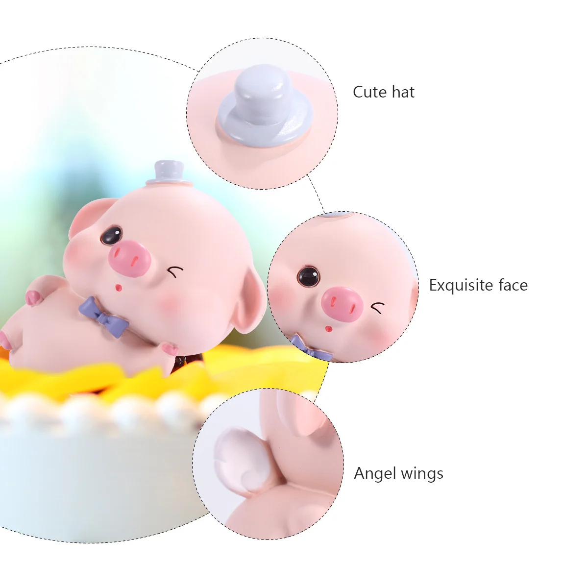 

1Pcs Resin Creative Pig Ornament Funny Home Car Desktop Decoration Lovely Pig Desktop Decor Gift for Office Living Room