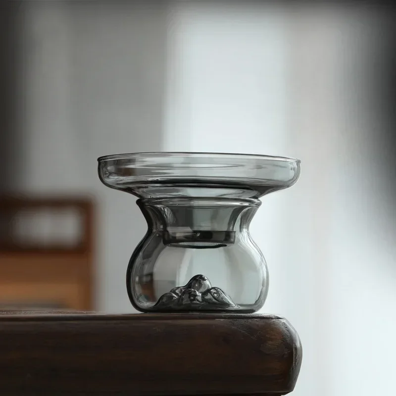 Office borosilicate glass viewing mountain modeling tea partition filter funnel tea separation tea brewer filter  leak