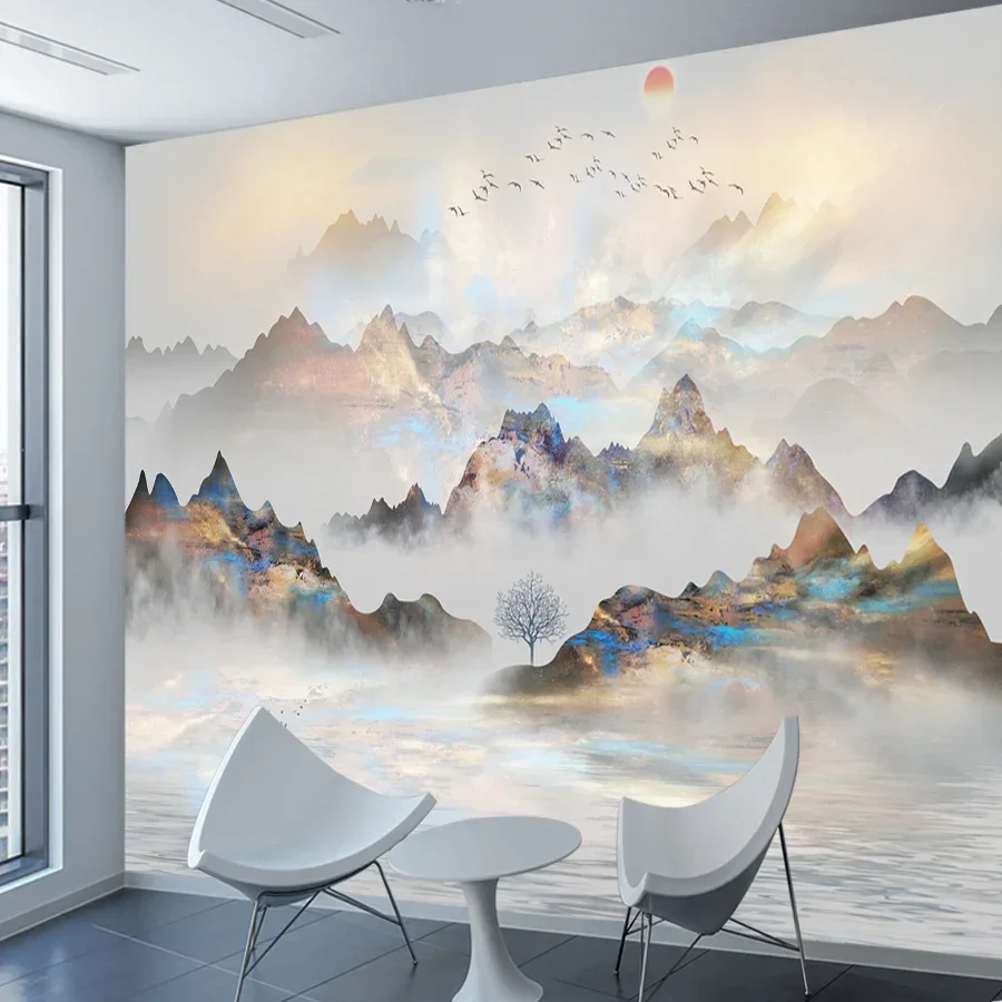 

Custom Easy to Apply Peel and Stick Forest Wallpaper for Living Room Wall Art Papers Home Decor Mountain Walls Renovation Mural