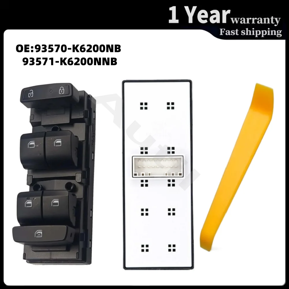 

Auto Window Lifter Control Switch ABS Plastic 18Pin 93570-K6200NB for Hyundai Grand I10 2020-2025 Replacement Car Accessories