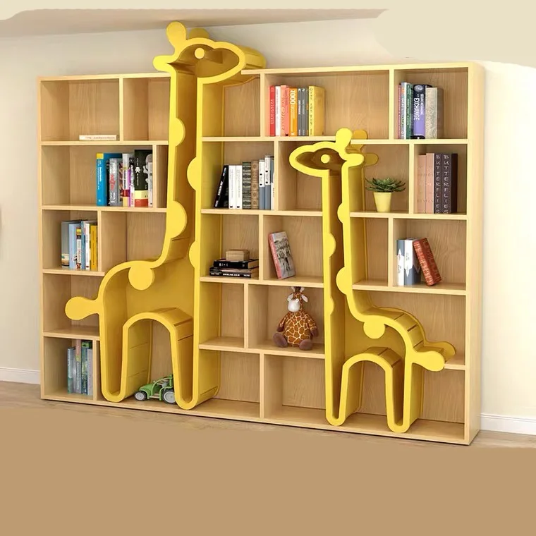 Custom Design Animal Theme Bookshelf Children's Library Kindergarten Furniture Bookcase