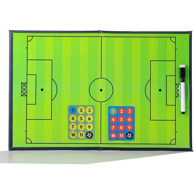 

Football Soccer Board Coach Magnetic Set, Includes 24pcs Round Magnet Pieces, Storage Bag, 3pcs Magnetic Dry Erase Markers
