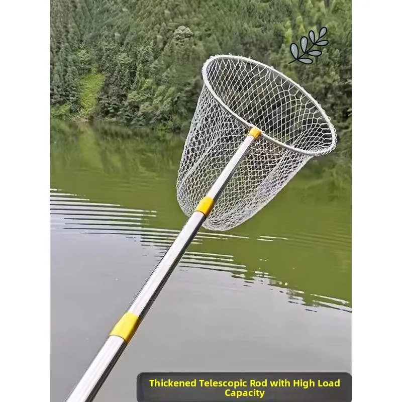 

Stainl Steel Retrievable Net with Exble Rod Fi ching Net Non-Tangle Head Durable Fiing Gear Full Set for Outdo...