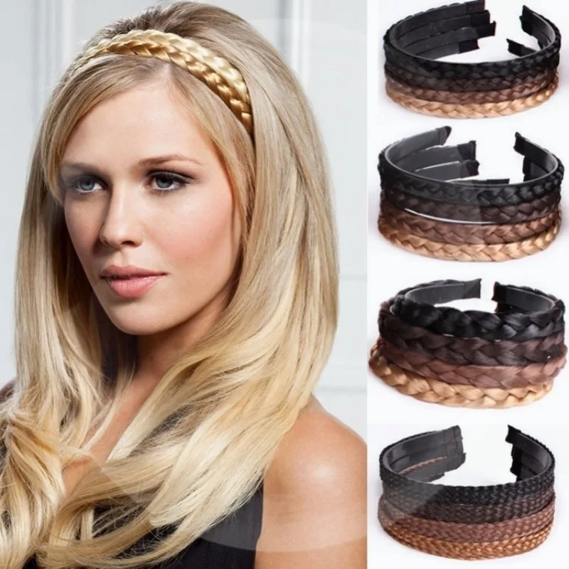 AOSIWIG Synthetisches Damenhaar, breite Fischgräten-Zöpfe, rutschfestes Stirnband, handgefertigt, Retro-Stirnband, Styling-Kopfbedeckung, Zubehör – Detail 22