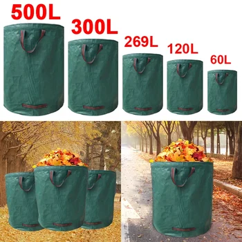 Sac à feuilles pliable de grande capacité, sac à déchets de jardin réutilisable, panier à feuilles tombées, sac de rangement de jardinage en plein air