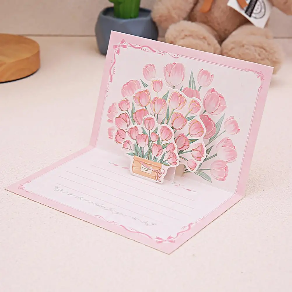 Surprise Bouquet Pop Up Cards 3d Pop Up Greeting Cards Handmade 3d Flower Bouquet Pop-up Greeting Card for Mother's Day for Mom