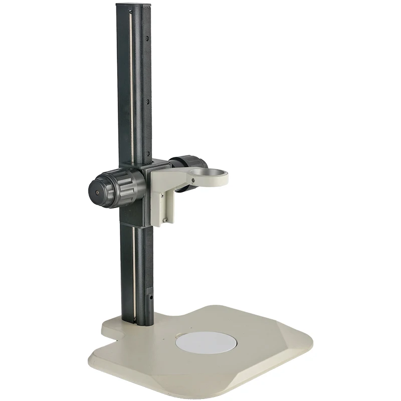 

Long working distance microscope stand with arm height of 500mm, lens aperture of 50mm-76mm, focusing frame