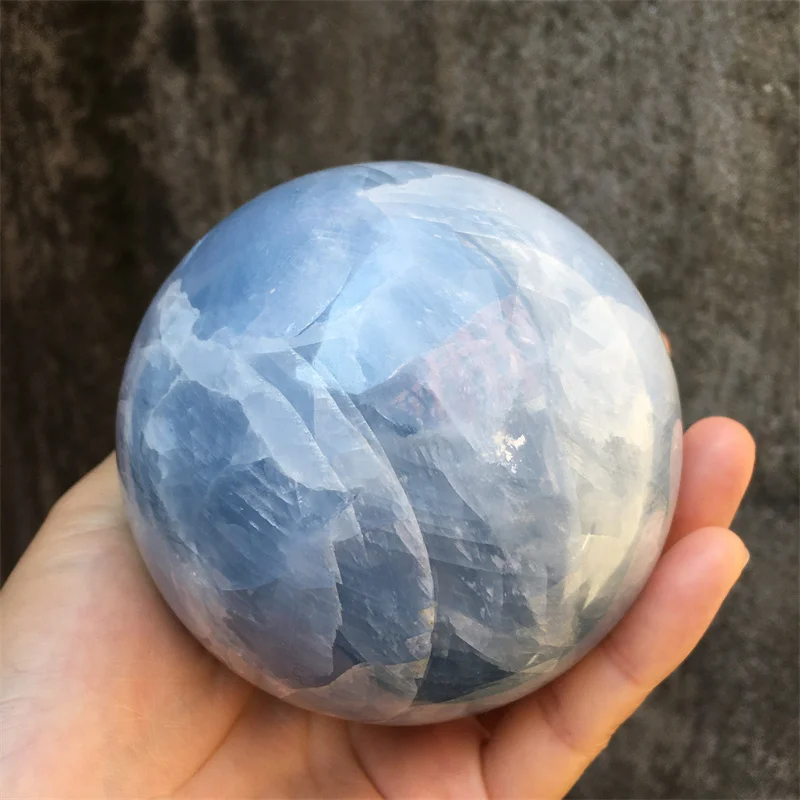 

Crystal Natural Blue Celestine Sphere Ball Healing Stone Gemstones Quality Minerals Spiritual Home Decoration